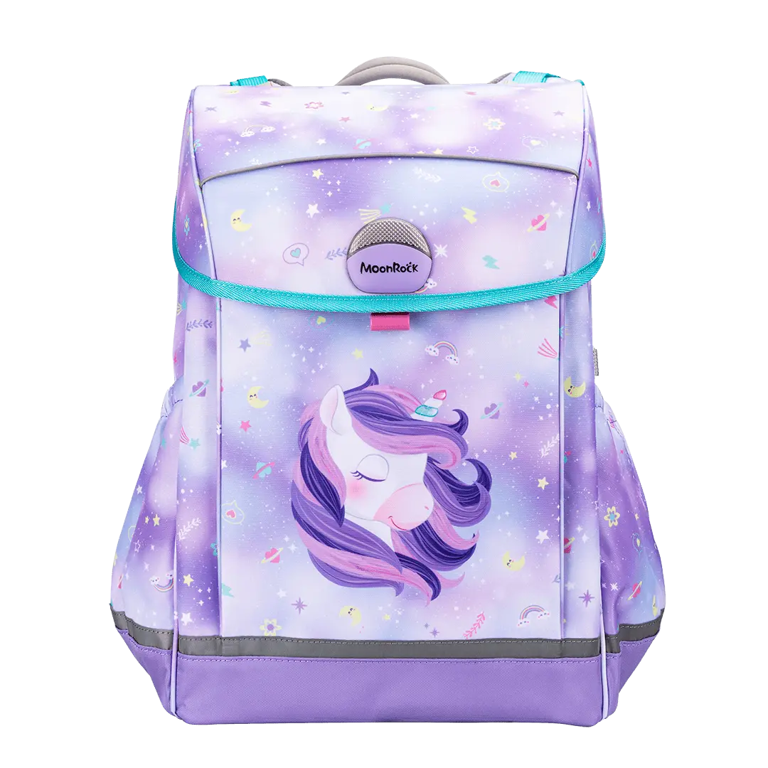 SS208P MoonRock Ergonomic Schoolbag - Star Unicorn-Light Purple